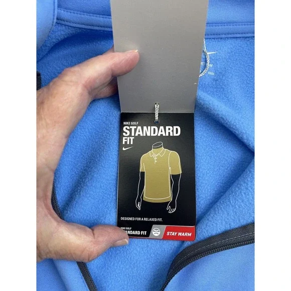 NIKE GOLF Fit 1/4 Zip Pullover Fleece Tour Performance Blue Mens 2XL NWT - Picture 4 of 13